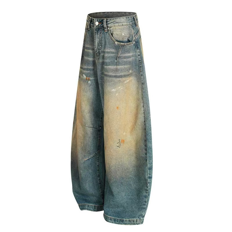 Vintage Splash-Paint Baggy Jeans - OMYGOODS