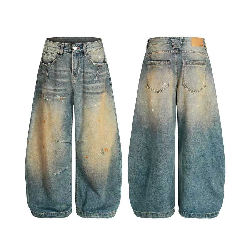 Vintage Splash-Paint Baggy Jeans - OMYGOODS
