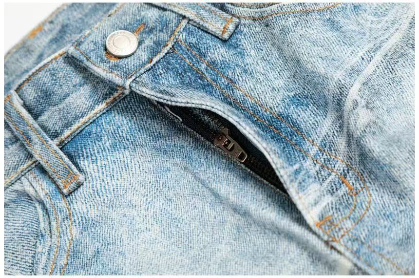Textured Crackle Wash Rhinestone Baggy Jeans - OMYGOODS