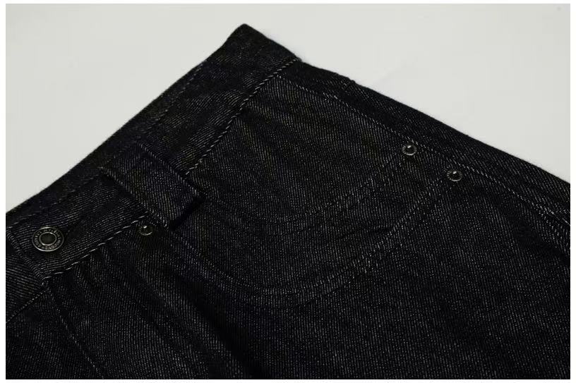 Black Seam Curved Baggy Jeans - OMYGOODS