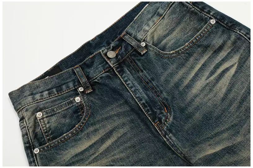 Vintage Whisker Faded Wash Wide-Leg Jeans - OMYGOODS