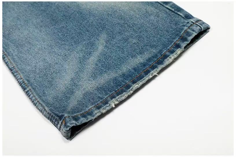 Whisker Faded Wash Wide-Leg Jeans - OMYGOODS