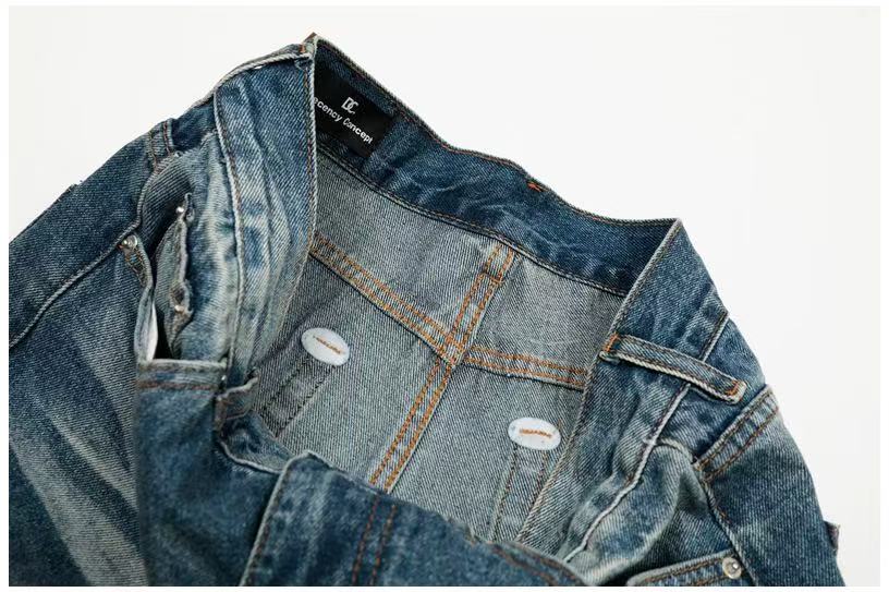 Whisker Faded Wash Wide-Leg Jeans - OMYGOODS