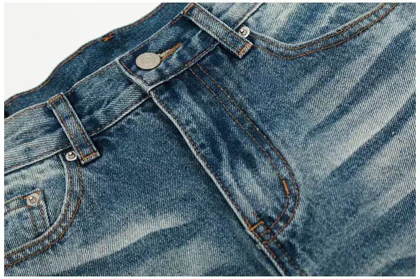 Whisker Faded Wash Wide-Leg Jeans - OMYGOODS