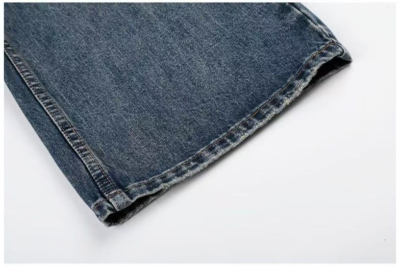Distressed Ripped Whisker Wash Wide-Leg Jeans - OMYGOODS