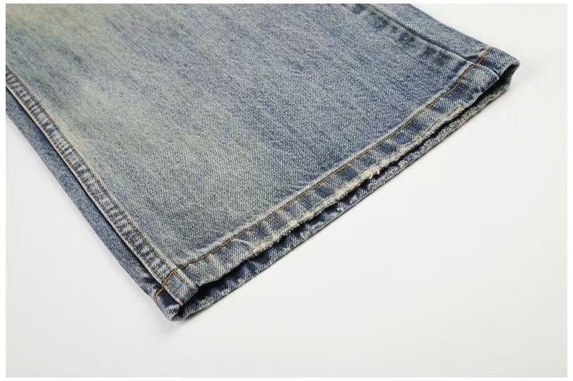 Leopard Patch Distressed Ripped Wash Wide-Leg Jeans - OMYGOODS