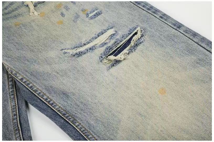 Leopard Patch Distressed Ripped Wash Wide-Leg Jeans - OMYGOODS