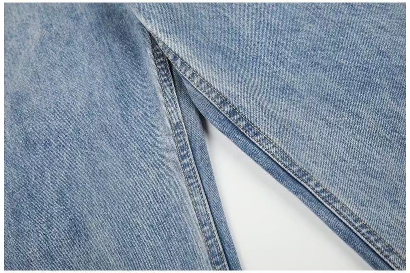 Multi-Button Layered Waist Acid Wash Wide-Leg Jeans - OMYGOODS