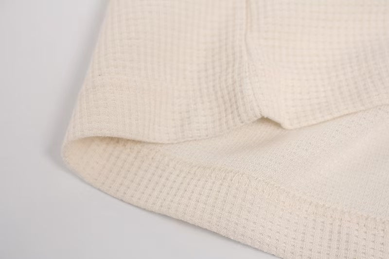 Vintage Racing Collage Print Waffle Knit Long Sleeve - OMYGOODS
