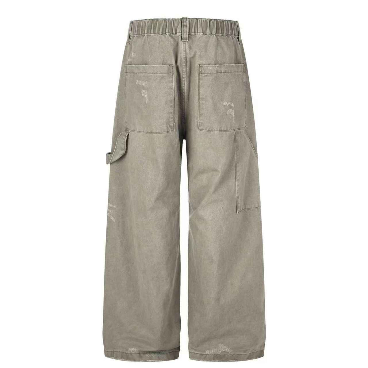Splash Paint Distressed Chain Decor Wide-Leg Cargo Pants