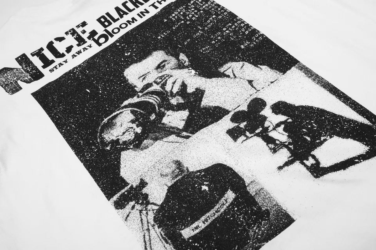Newspaper Print Color Block Long Sleeve - OMYGOODS