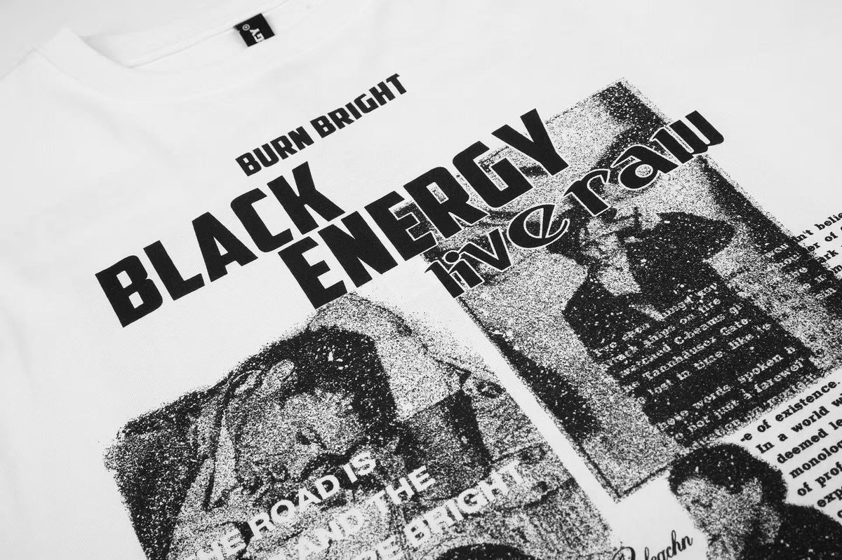 Newspaper Print Color Block Long Sleeve - OMYGOODS