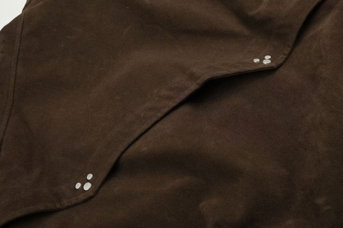 Vintage Studded Faux Suede Cropped Bomber jacket - OMYGOODS