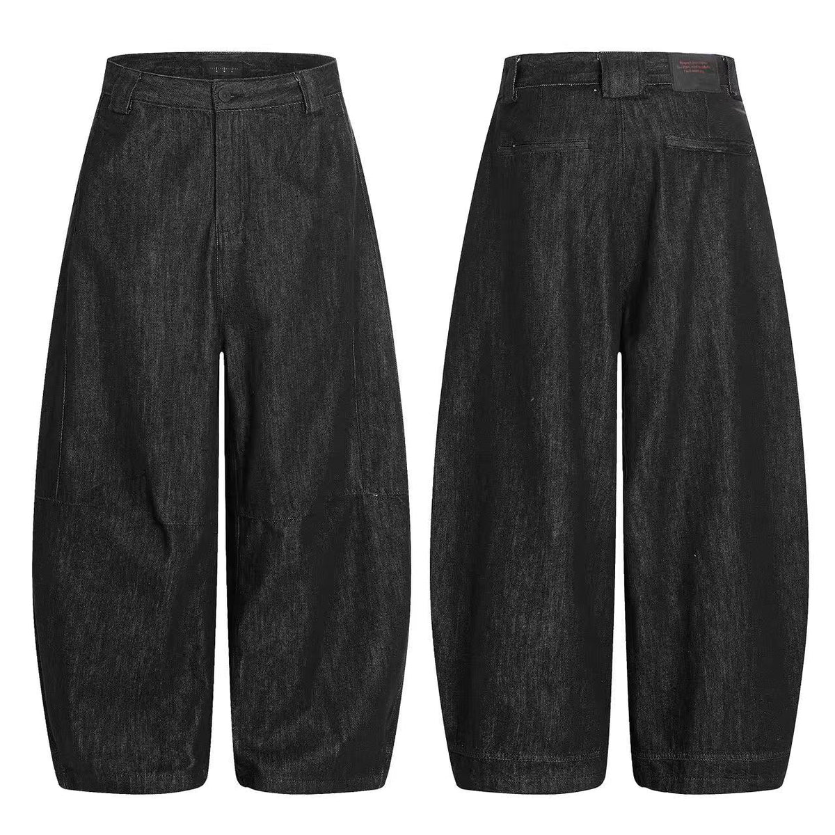 Dark Raw Denim Baggy Wide-Leg Jeans - OMYGOODS