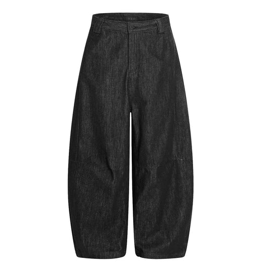 Dark Raw Denim Baggy Wide-Leg Jeans - OMYGOODS