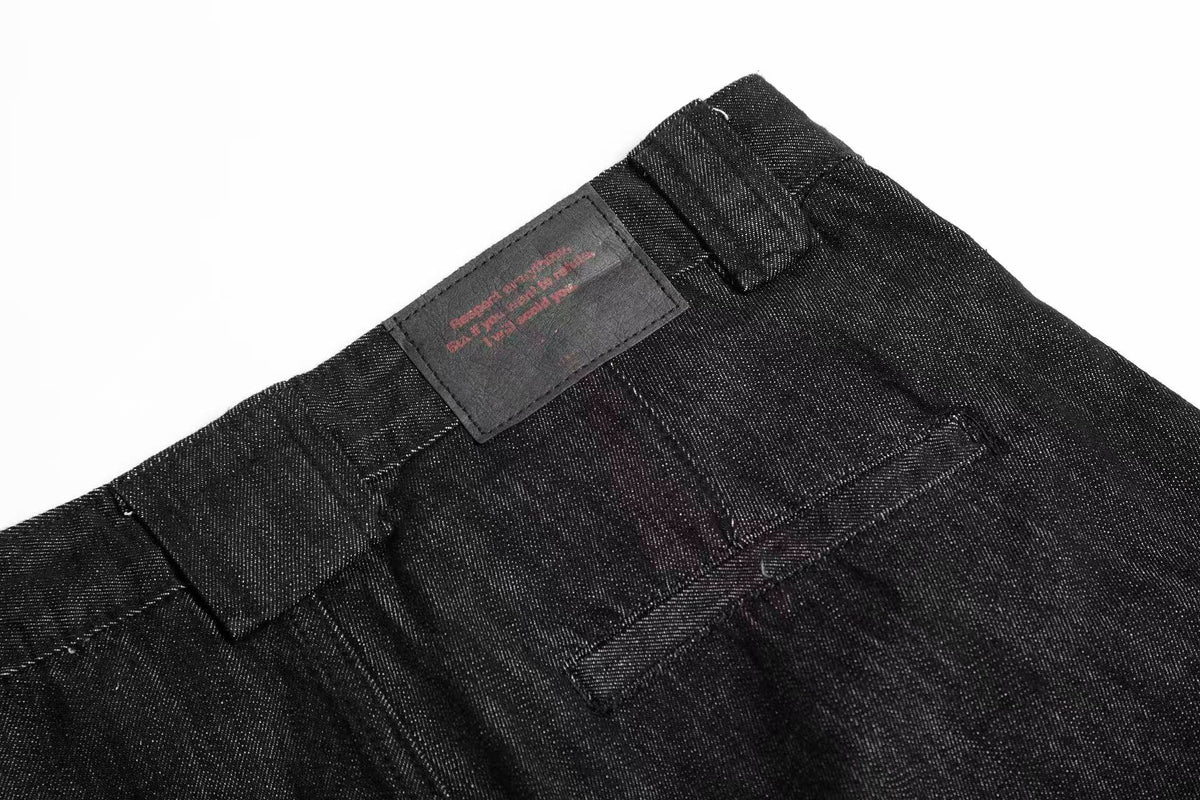 Dark Raw Denim Baggy Wide-Leg Jeans - OMYGOODS