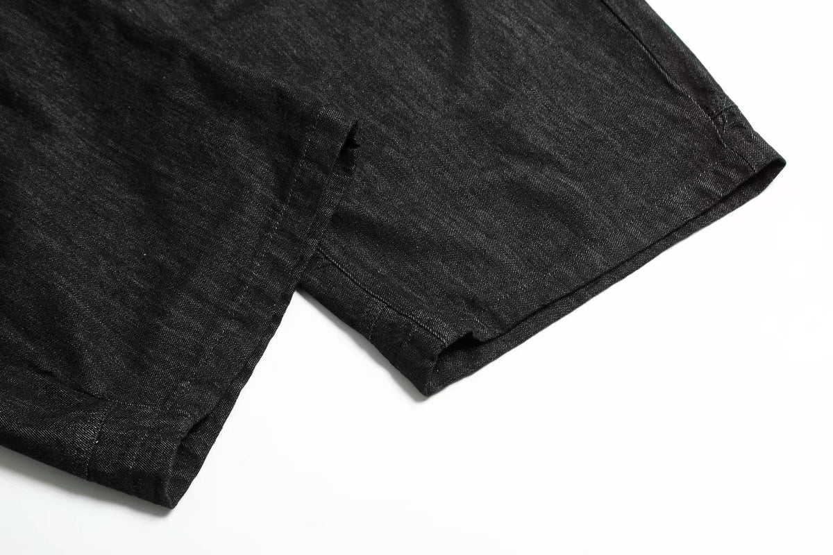 Dark Raw Denim Baggy Wide-Leg Jeans - OMYGOODS