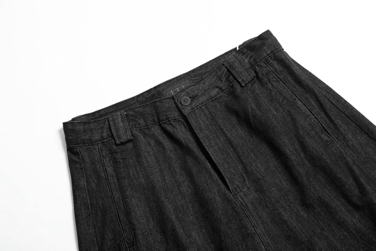 Dark Raw Denim Baggy Wide-Leg Jeans - OMYGOODS
