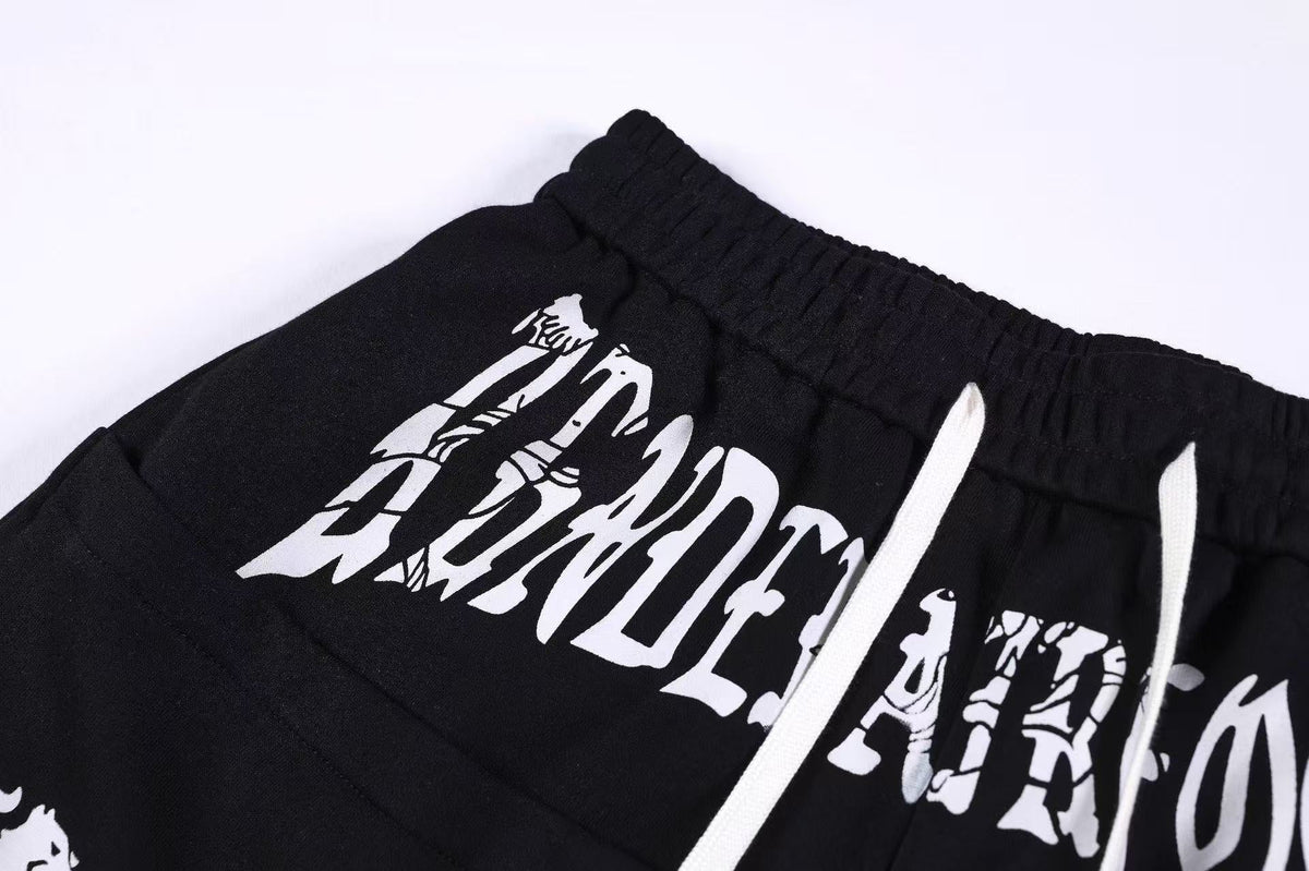 Graffiti Print Oversized Baggy Drawstring Wide-Leg Sweatpants - OMYGOODS