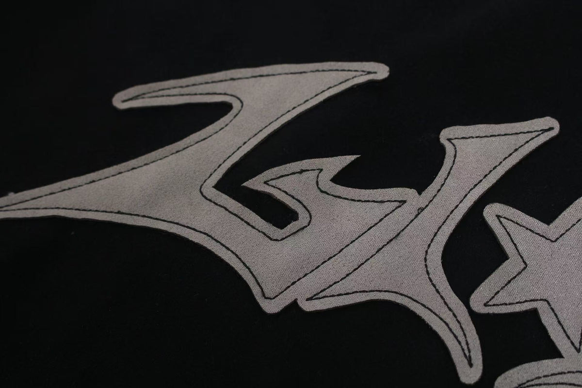Letter Graphic Color Block Faux Suede Long Sleeve - OMYGOODS