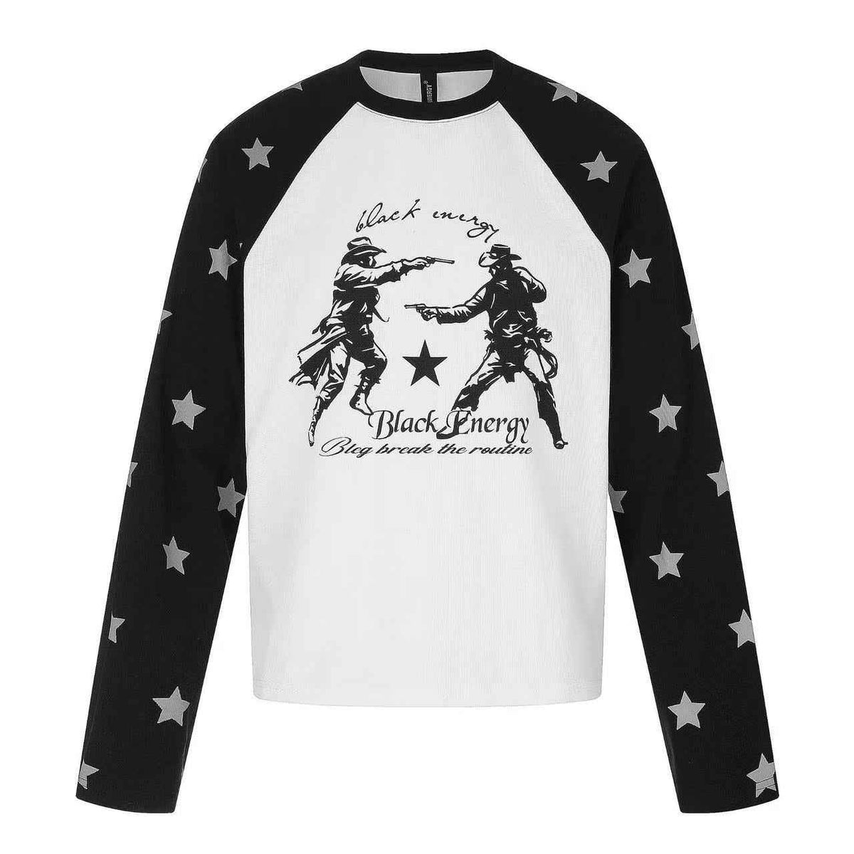 Star Print Cowboy Duel Raglan Long Sleeve