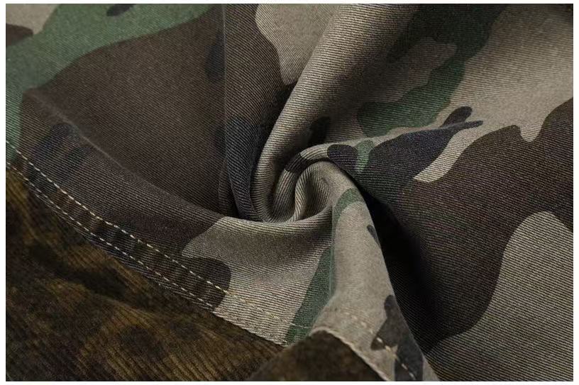 Camo Leopard Patchwork Drawstring Wide-Leg Cargo Pants - OMYGOODS