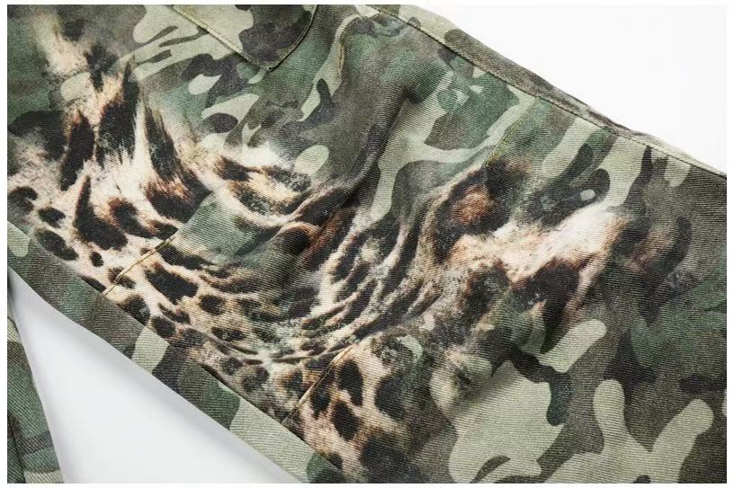 Camo Leopard Gradient Wide-Leg Cargo Pants - OMYGOODS