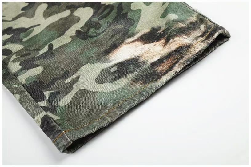 Camo Leopard Gradient Wide-Leg Cargo Pants - OMYGOODS