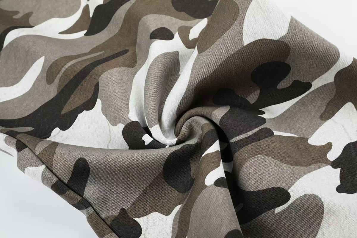 Vintage Camo Drawstring Elastic Waist Wide-Leg Sweatpants - OMYGOODS
