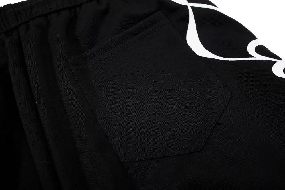 Cursive Script Side Stripe Wide-Leg Sweatpants - OMYGOODS