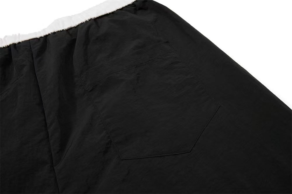 Nylon Cursive Star Print Wide-Leg Sweatpants - OMYGOODS