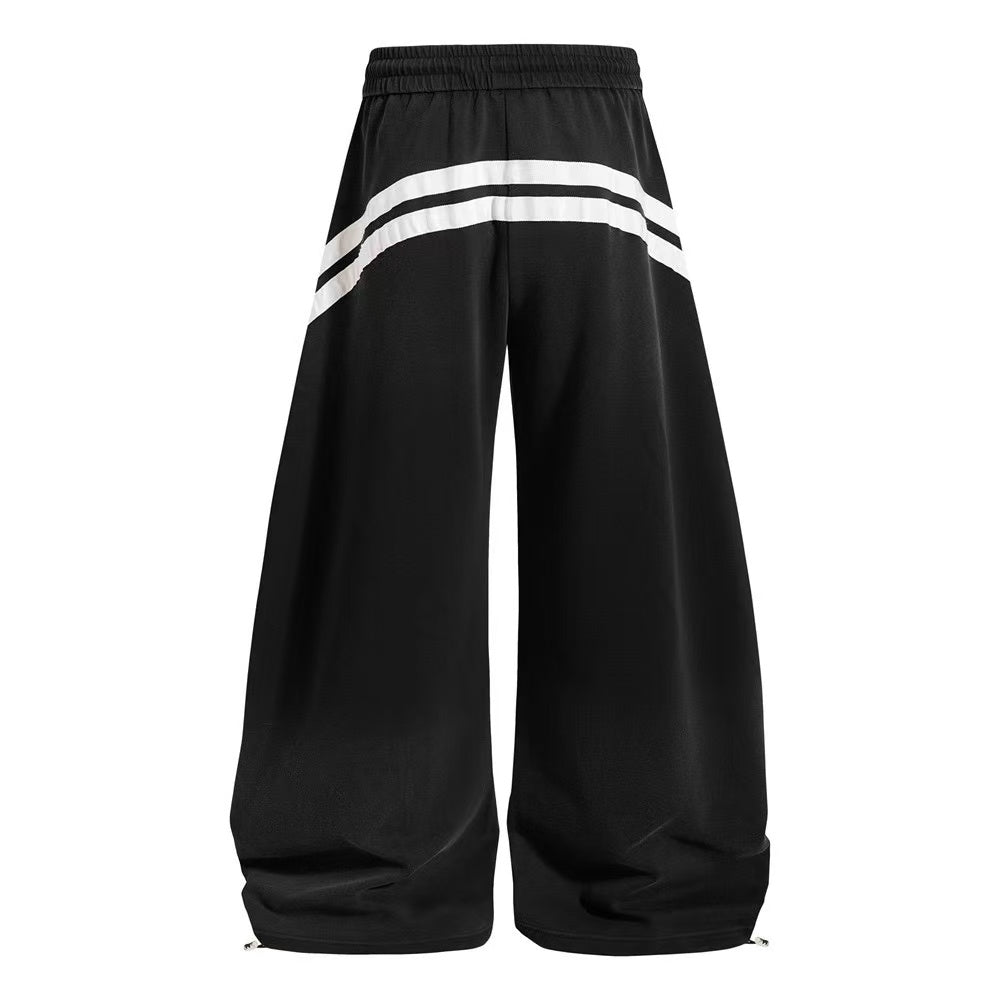 Vintage Faded Soccer Badge Print Wide-Leg Baggy Sweatpants - OMYGOODS