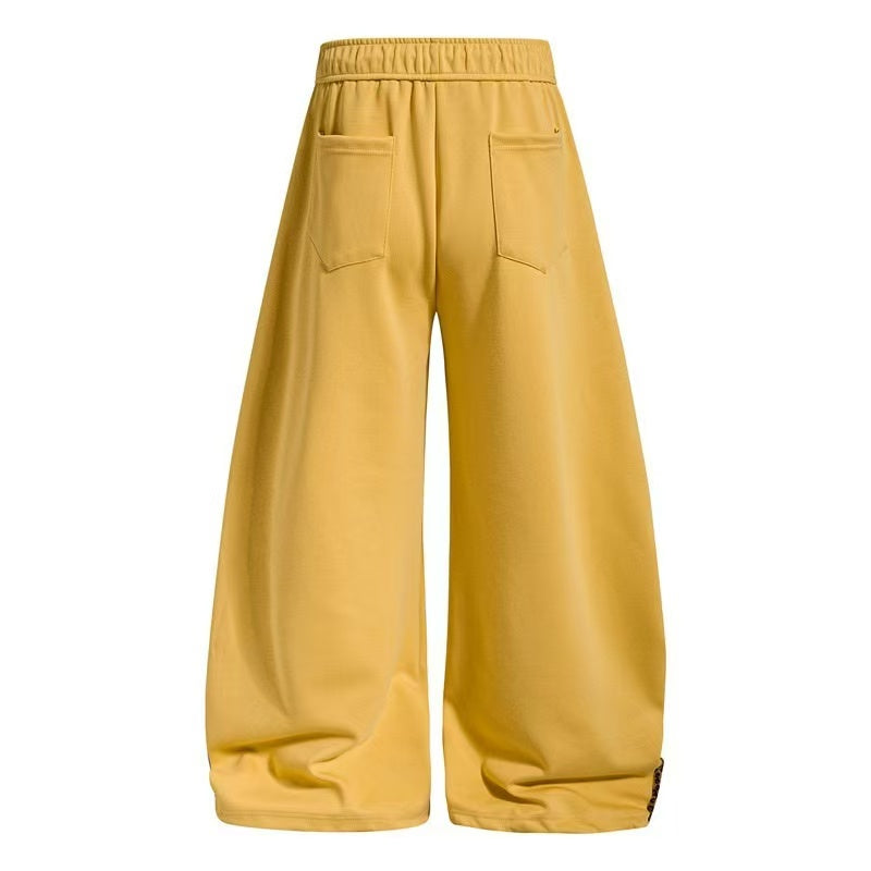 Two-Tone Leopard Stripe Side Graphic Baggy Wide-Leg Sweatpants - OMYGOODS