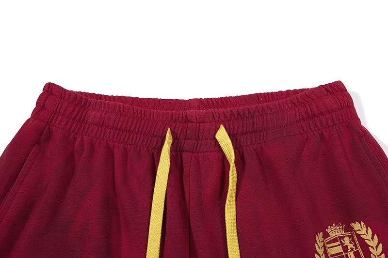 Vintage Crest Emblem Print Baggy Wide-Leg Sweatpants - OMYGOODS