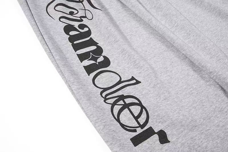 Side Heart & Cursive Text Print Wide-Leg Sweatpants - OMYGOODS
