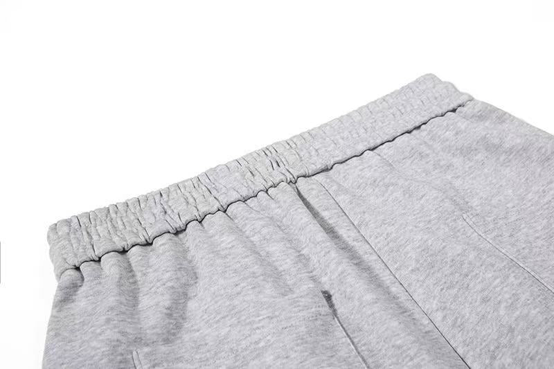Side Heart & Cursive Text Print Wide-Leg Sweatpants - OMYGOODS