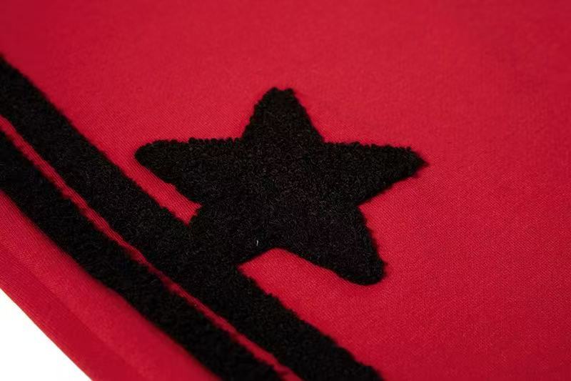 Chenille Star & Side Stripes Wide-Leg Sweatpants - OMYGOODS