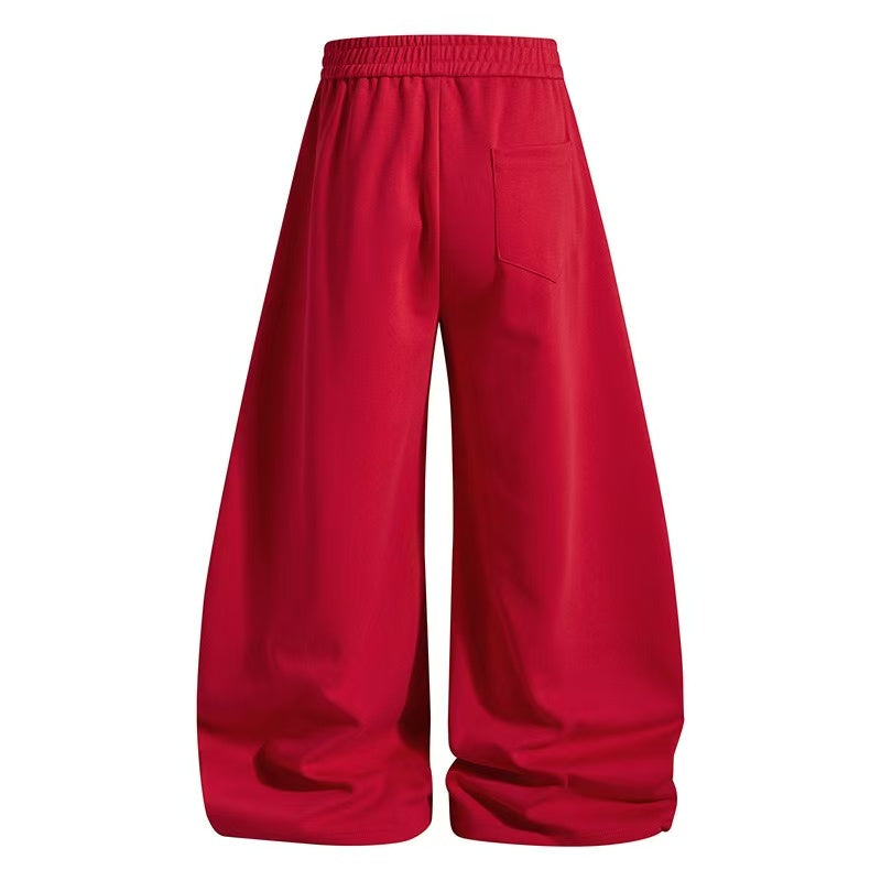 Chenille Star & Side Stripes Wide-Leg Sweatpants - OMYGOODS
