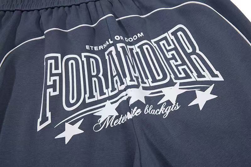 Cursive Text & Side Star Print Wide-Leg Sweatpants - OMYGOODS
