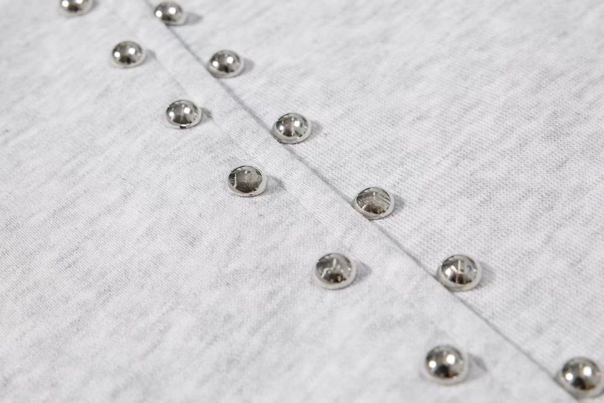 Rhinestone Studded Side Seam Arc Wide-Leg Sweatpants - OMYGOODS