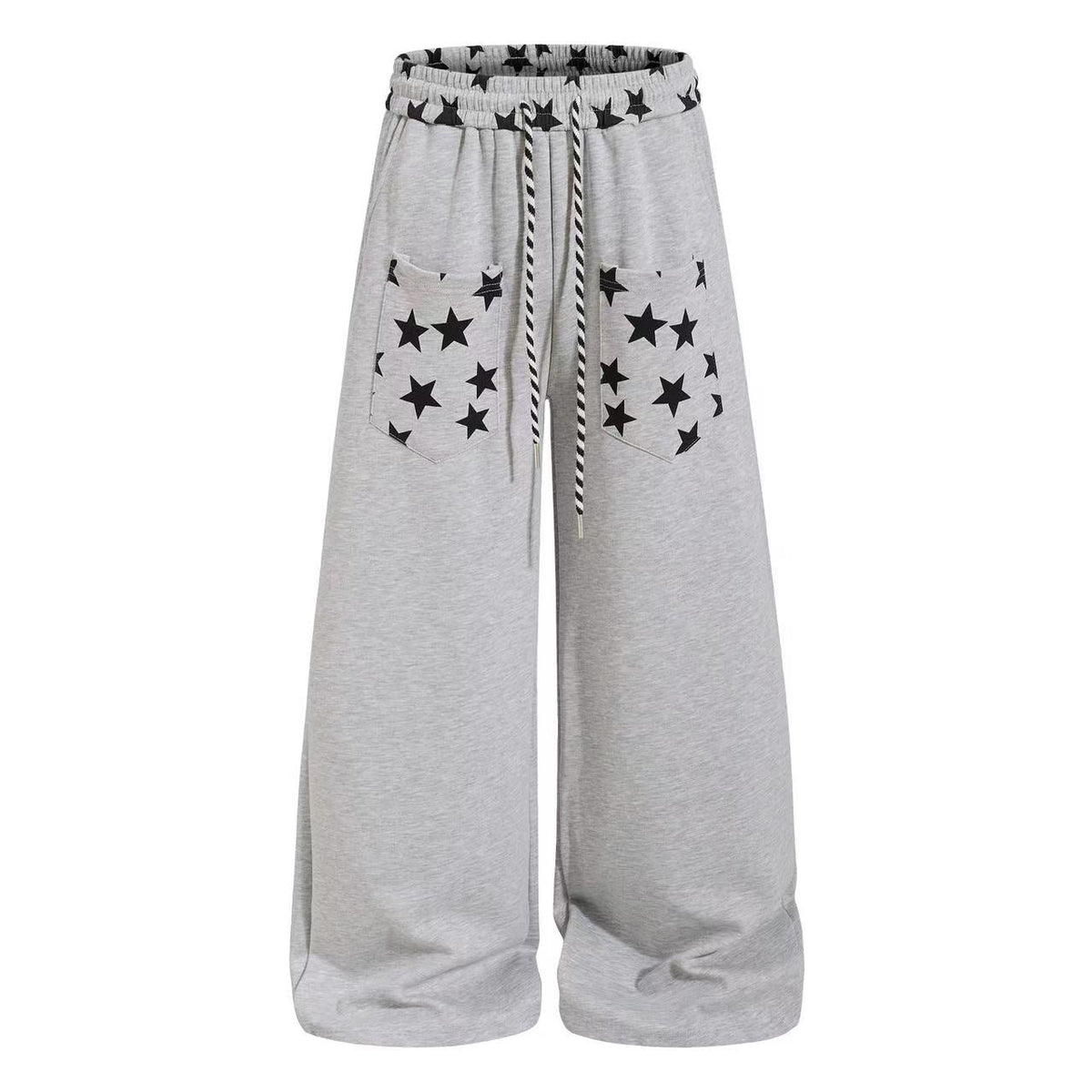 Star Print Pockets Wide-Leg Sweatpants - OMYGOODS