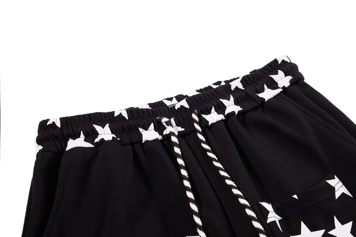 Star Print Pockets Wide-Leg Sweatpants - OMYGOODS