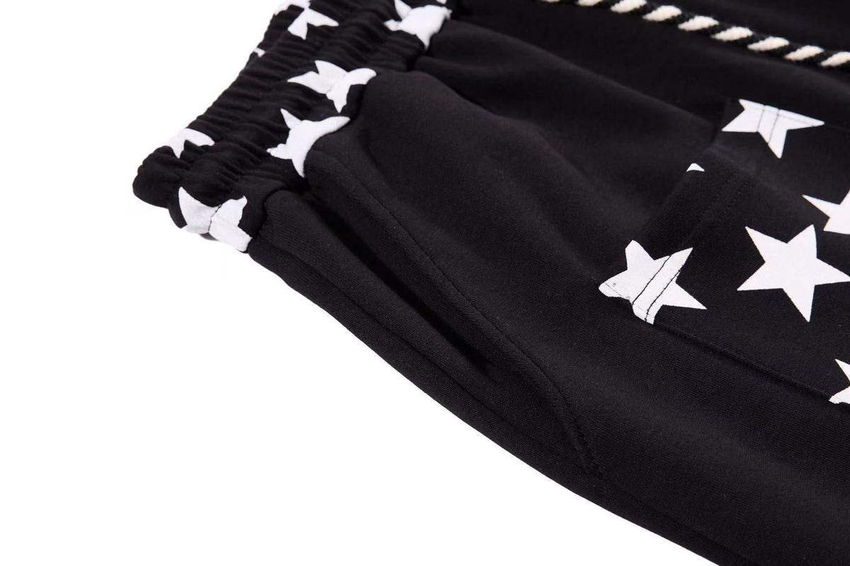 Star Print Pockets Wide-Leg Sweatpants - OMYGOODS