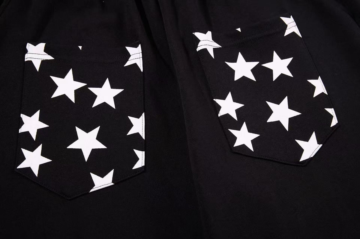 Star Print Pockets Wide-Leg Sweatpants - OMYGOODS