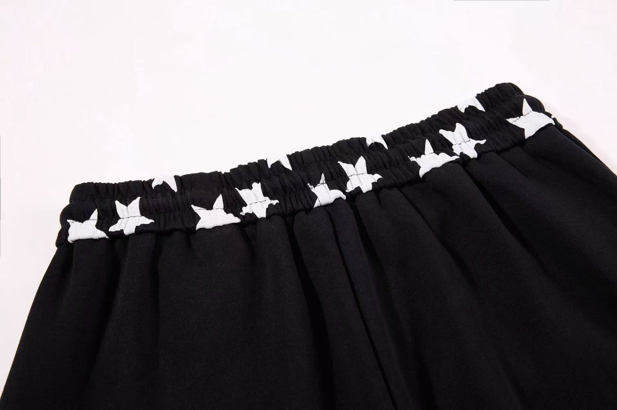 Star Print Pockets Wide-Leg Sweatpants - OMYGOODS