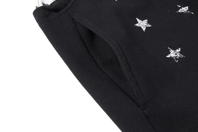 Zebra Patches & Star Print Wide-Leg Sweatpants - OMYGOODS
