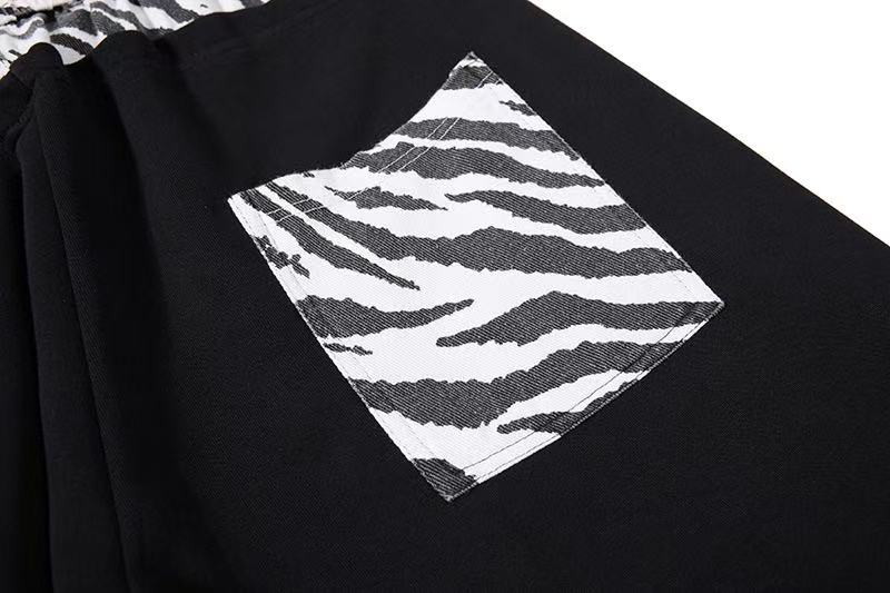 Zebra Patches & Star Print Wide-Leg Sweatpants - OMYGOODS
