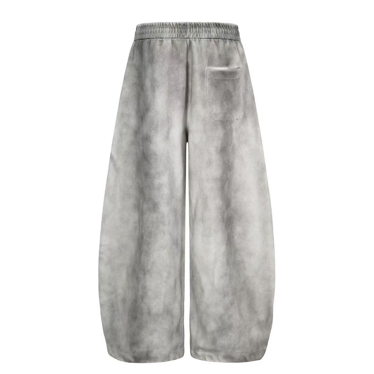 Wash Grunge Brush Letter Print Wide-Leg Sweatpants - OMYGOODS