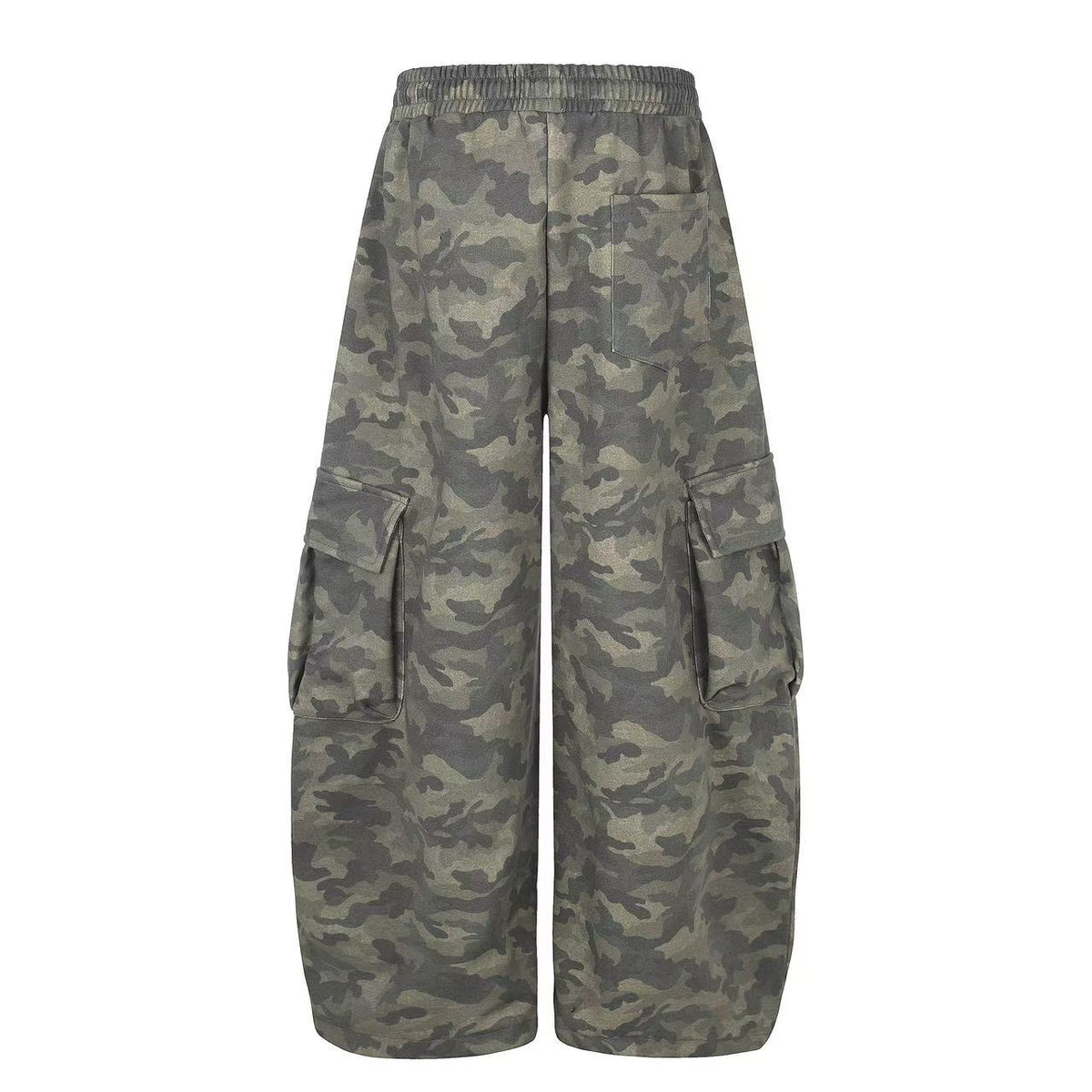 Camo Cursive Script Print Wide-Leg Sweatpants - OMYGOODS
