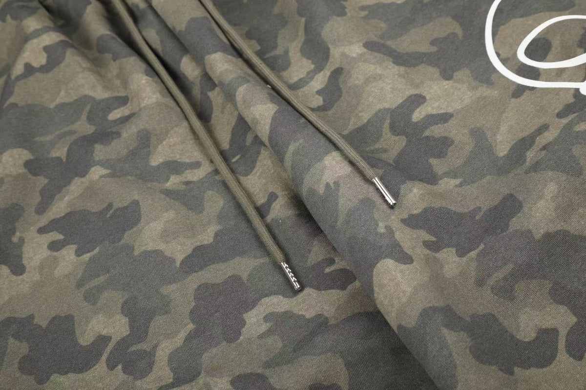 Camo Cursive Script Print Wide-Leg Sweatpants - OMYGOODS